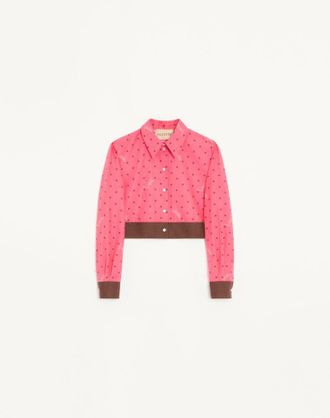 Valentino Camicia In Mussola Stampa Stelline Starry Donna CORALLO/CHOCOLATE 36