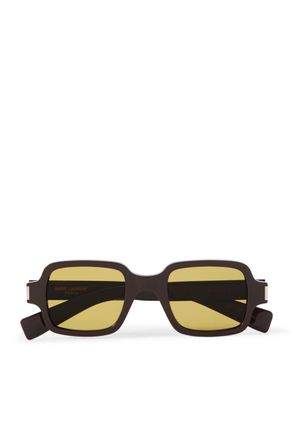 Saint Laurent Rectangular-Frame Acetate Sunglasses