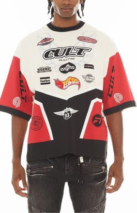 Cult of Individuality Race Graphic Oversize T-Shirt in Winter White at Nordstrom, Size X-Large