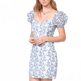Adelyn Rae Gretta Lace Mini Dress In Blue