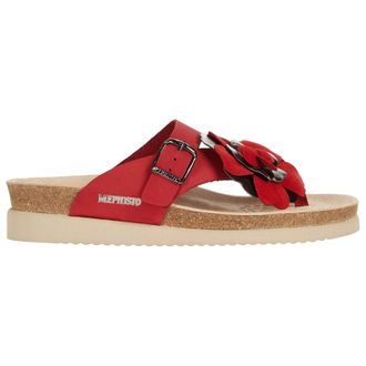 Mephisto Mephisto Helen Flower Nubuck Womens Toe Post Sandals - Red - Size:UK 4.5
