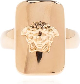 Versace Zegelring met het hoofd van Medusa - Heren - Ringen - Geel - 56 MM - Accessoires