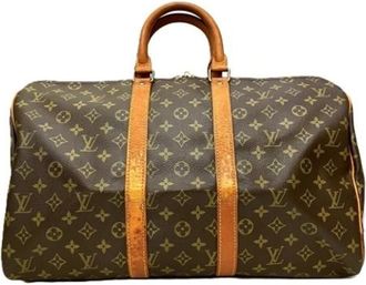 Louis Vuitton Pre-owned Boston Bag - Dames - Vintage Weekendtas - Bruin - ONE Size - Leer - Vintage