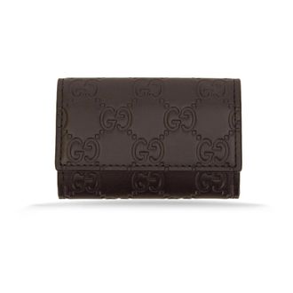 Gucci GG Emblem Bi-fold Portemonnee - Heren - Sleutelhangers & Tashangers - Bruin - ONE Size - Leer - Accessoires