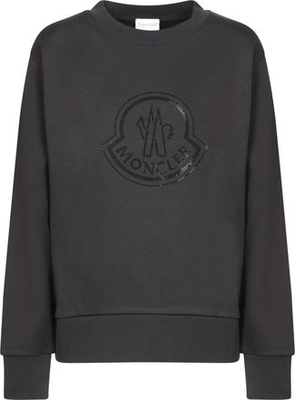 Moncler Logo Black Cotton Sweatshirt