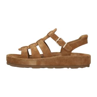 Stefano Lauran 7015B Flat Sandal - Dames - Schoenen - Bruin - Maat: 40 EU
