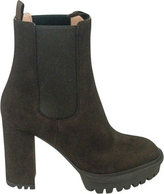 Gianvito Rossi Chelsea Boots - Dames - Laarzen met Hak - Bruin - 37 1/2 EU - Schoenen