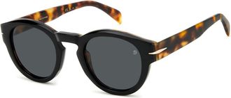 Eyewear by David Beckham Sunglasses, male, Multicolor, Size: 49 MM Black Havana/Grey Sunglasses