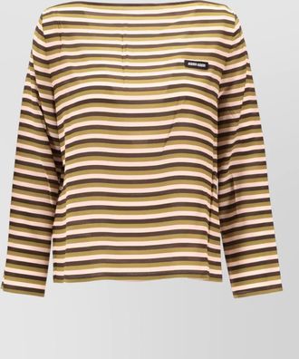Miu Miu boat neck striped long sleeve top