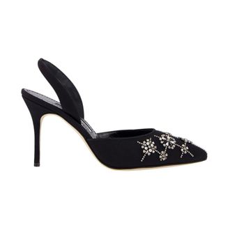 Manolo Blahnik Ralyne Slingback Crystal Pumps - female - Manolo Blahnik - Pumps - Black - 7 UK - Shoes