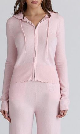 House of CB Regina Wool & Cashmere Hoodie & Pants Travel Set in Pink at Nordstrom, Size X-Small
