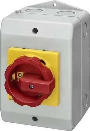 SIEMENS Interruptor Principal/de Emergencia En Carcasa 3p 16a 7.5kw Ac23a 400v Perilla Amarillo-roja 3ld2064-0tb53