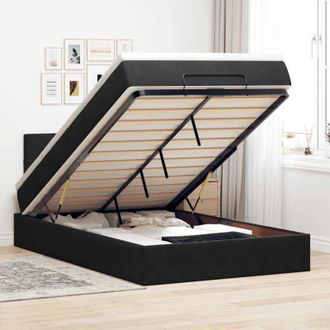 vidaXL Vidaxl - Estructura De Cama Otomana Colch&oacute;n Terciopelo Negro 120x200cm