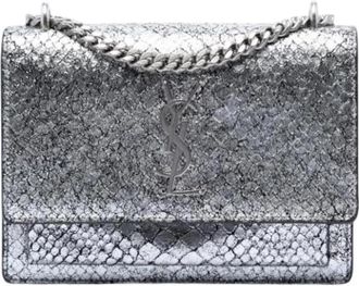 Saint Laurent Pre-owned The Sunset Shoulder Bag - Dames - Vintage Schoudertas - Grijs - ONE Size - Leer - Vintage