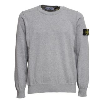 Stone Island Sweatshirts, male, Gray, Size: XL Crew Neck Sweatshirt
