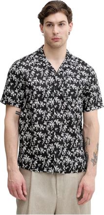 Michael Kors Floral Print Linen Camp Shirt - Heren - Korte mouwen Overhemden - Veelkleurig - S - Linnen - Overhemden