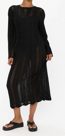Show me your Mumu Packable Maxi Pullover Dress In Black Crochet