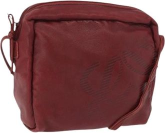 Loewe Pre-owned Cross Body Bags, female, Red, Size: ONE SIZE Pre-owned Leather Shoulder Bag