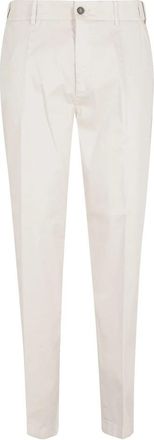 Eleventy Pantalon Chino met Elastische Tailleband - Heren - Chinos - Wit - S - Katoen - Broeken