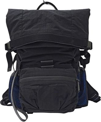 Bottega Veneta Black Blue Nylon Backpack (Pre-Owned)