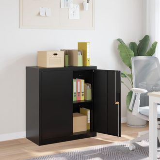 vidaXL Armario Archivador De Acero Negro 79x40x90 Cm Vidaxl