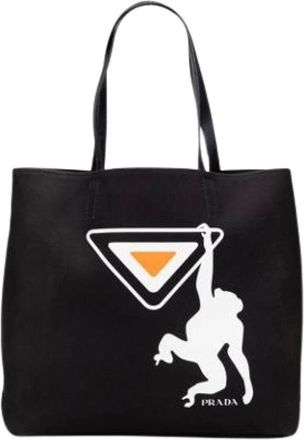 Prada Pre-owned Tote Bags, female, Black, Size: ONE SIZE Pre-owned Canvas Tote Bag