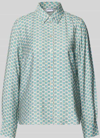 Jake*s Casual Regular Fit Bluse aus Viskose-Mix im Allover-Look in Ecru, Größe 34