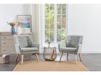 Vente-Unique Poltrona in Tessuto Grigio - SERINO