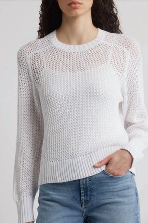 525 america Margot Cotton Mesh Sweater In White