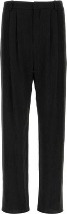 Saint Laurent Geplooide Tailored Broek - Heren - Straight fit broeken - Zwart - L - Broeken