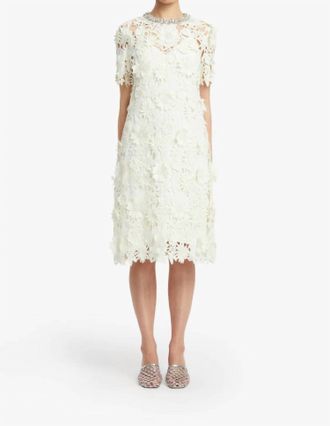 LEO LIN Sheridan Embellished Lace Midi Dress In Snow
