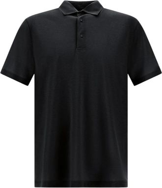 Herno Polo Shirt in Crepe Jersey - Heren - Polos - Zwart - L - Katoen - Tops