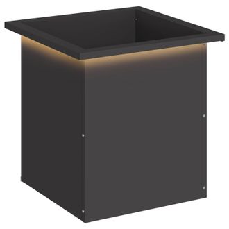 vidaXL Jardinera Para Jard&iacute;n Con Luces Led Negro 40 X 40 X 40 Cm Acero Vidaxl