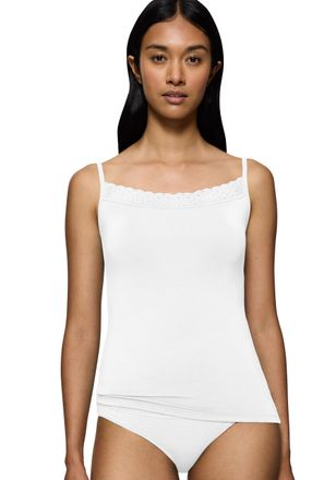 Triumph Spaghettitop TRIUMPH Feel of Modal, Damen, Gr. XS, weiss (wei&szlig;), Single Jersey, Obermaterial: 87% Modal, 13% Elasthan, figurbetont h&uuml;ftbedeckend, ohne