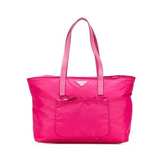 Prada Pre-owned Tote Bags, female, Pink, Size: ONE SIZE Pre-owned Carryall Tote Bag with Handles