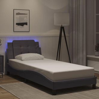 vidaXL Giroletto con Luci led Grigio 90x200 cm in Similpelle - Vidaxl