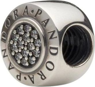 Pandora Beauty Silver Pave Circ Logo - - Accessories - Donna - Grigio - ONE SIZE