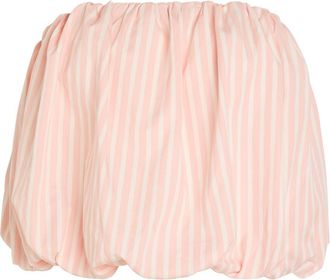 Faithfull The Brand Camila Striped Cropped Cotton-poplin top - Light Pink - S (UK8-10 / S)