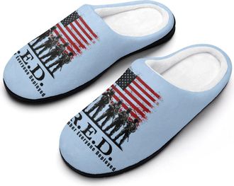 Generic Remember Everyone Deployed R.E.D Friday Men Slippers Funny House Shoes Cotton Slipper for Indoor Outdoor