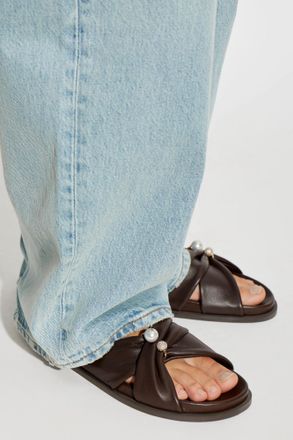 Jimmy Choo London Rafi Slides, Womens, Brown