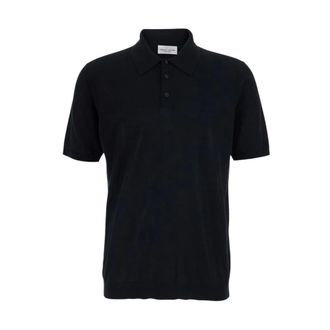Roberto Collina Polo Shirts, male, Black, Size: 2XL Cotton Regular Polo