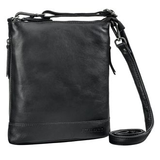 STILORD Koko Handbag Women Soft Leather Small Shoulder Bag Genuine Leather Hobo Bag Womens Shoulder Bag Vintage Bag with Zip, Colour:black