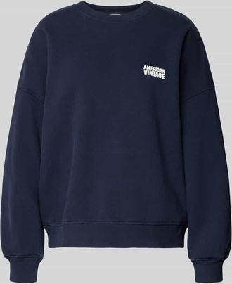 American Vintage American Vintage Sweatshirt mit Label-Print Modell PLIZZY in Marine, Gr&ouml;&szlig;e L
