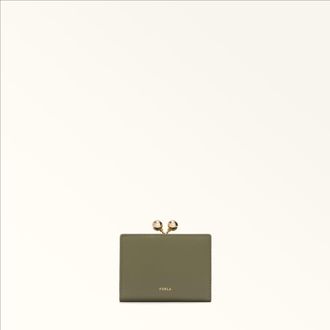 Furla Dots Portafoglio Compatto S Avocado Verde Pelle Di Vitello Sidney Donna