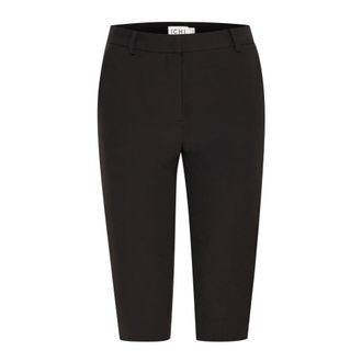 Ichi Zwarte Slim-Leg Capri Broek - Dames - Korte Broeken - Zwart - S - Korte Broeken