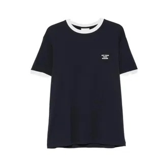 Dr&ocirc;le de Monsieur Contrasted Slogan T-shirt - male - Drole de Monsieur - T-Shirts - Blue - XL - Tops