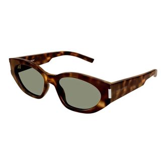 Saint Laurent Groene Havana Zonnebril SL 638 003 - Dames - Accessoires - Bruin - Maat: 55 MM