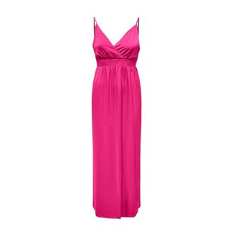 Only Mouwtjesloze Lange Jurk - Dames - Maxi kleedjes - Rood - M - Polyester - Kleedjes