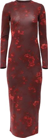 Reformation Tommie Knit Midi Dress in Burgundy Lyocell