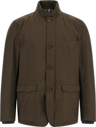 Herno Gepolsterd Jack - Heren - Zomerjassen - Bruin - M - Leer - Jassen